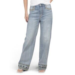 DRIFTWOOD JEANS Medium Wash Sasha New Wave Embroidered Jeans